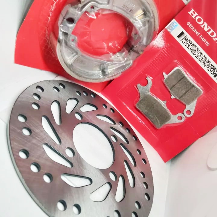 Paket Hemat Piringan cakram Depan+Kampas Rem Depan Belakang Beat Fi-Vario 125-Scoopy Fi-Vario Tecno