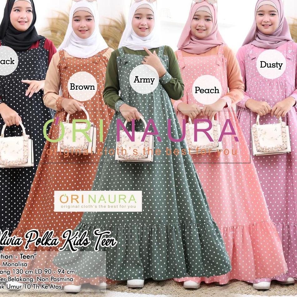 "AD.18Oc22ᶠ" Gamis Anak Remaja Flow Overall Teen by Nia Rumaisha// Olivia Teen Overall Teen Original