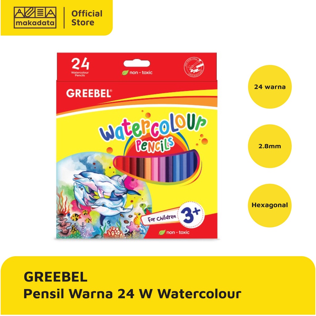 

PENSIL WARNA / COLOR PENCIL GREEBEL 24 WARNA WATERCOLOUR PANJANG MURAH