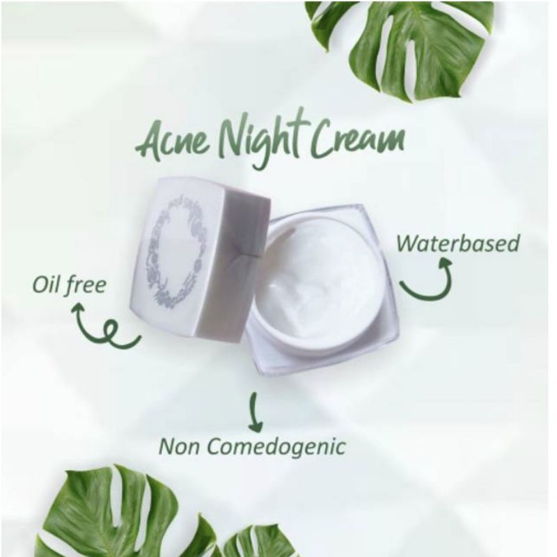 MS GLOW ACNE NIGHT CREAM (SUDAH BER BARCODE)