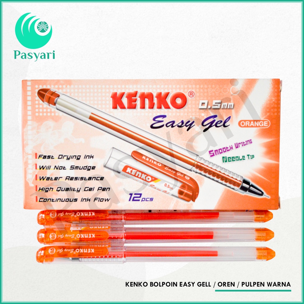 

Kenko Bolpoin Easy Gell Hijau / Oren / Ungu / Pulpen Warna