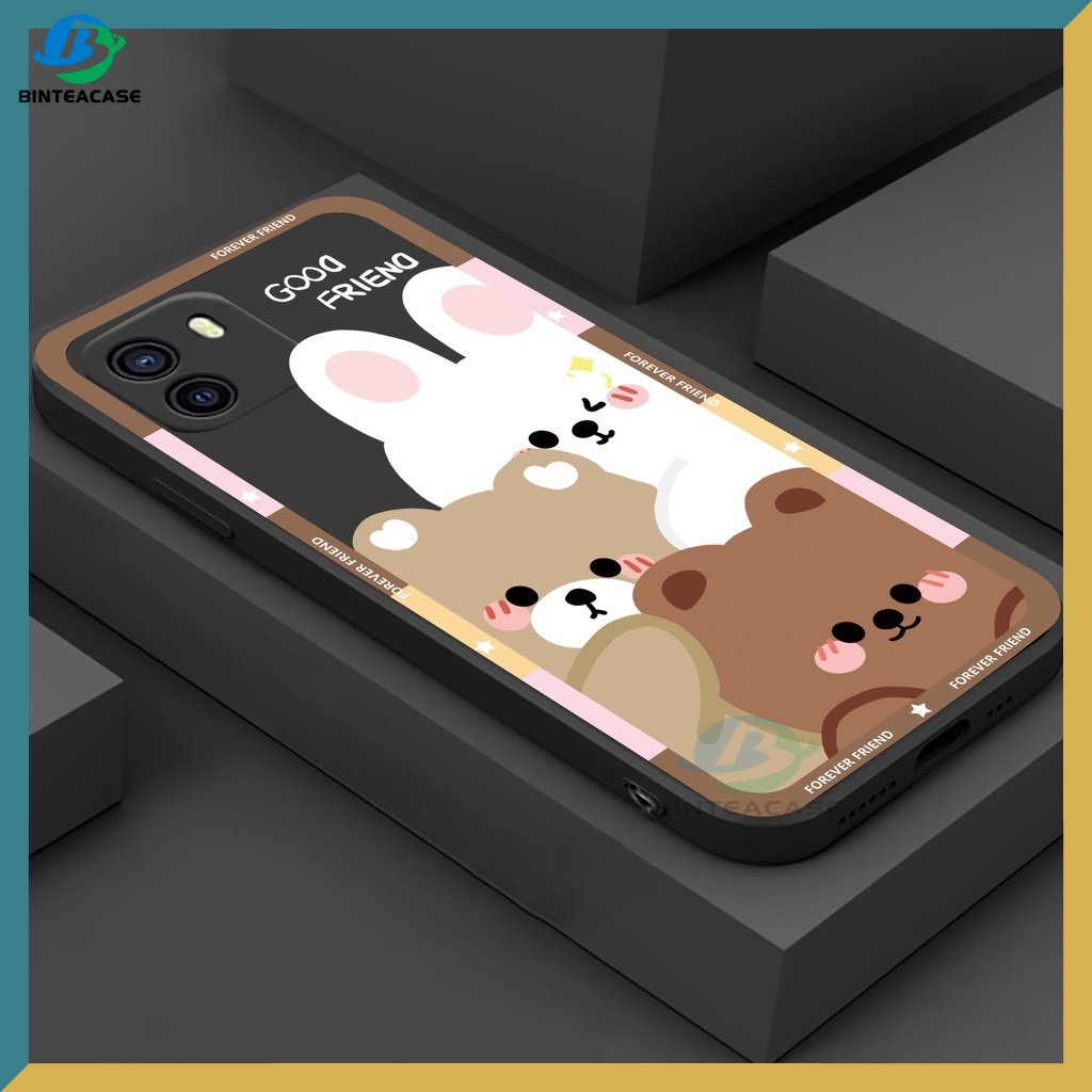 Oppo A17 A77S A57 2022 A15 A16 A16K A54 A53 A12 A5S A7 A3S A11k A31 A52 A92 A94 A93 A37 F9 A1K Reno 76 5F 4F Motif Beruang Dan Kelinci Lucu Baru Case Silikon Handphone Binteacase