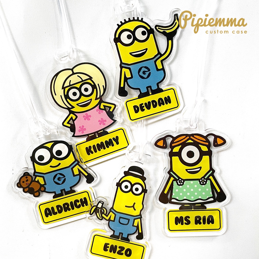 Bagtag Minion Gantungan Tas Anak Custom Lucu