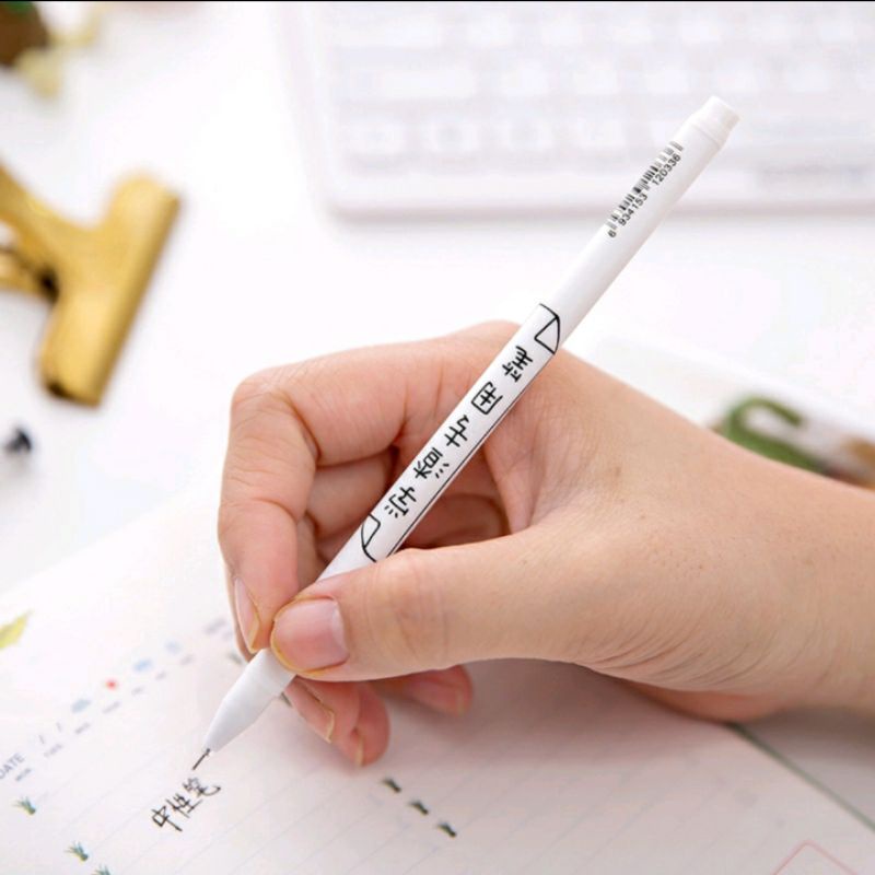 PEN MOTIF TULISAN JEPANG CUTE TINTA WARNA HITAM