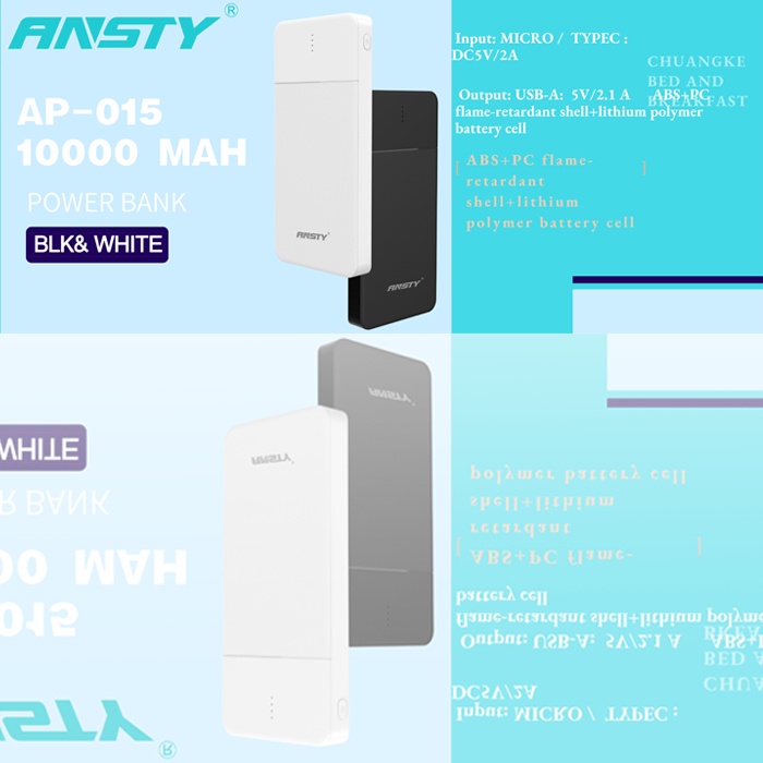 ANSTY POWERBANK AP-015 - POWERBANK 2 USB MICRO DAN TYPE C