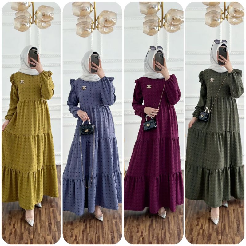 JOLANA DRESS|GAMIS PESTA KONDANGAN WANITA MUSLIM CRINKLE URAGIRI TERBARU|DRESS PESTA MUSLIM URAGIRI 