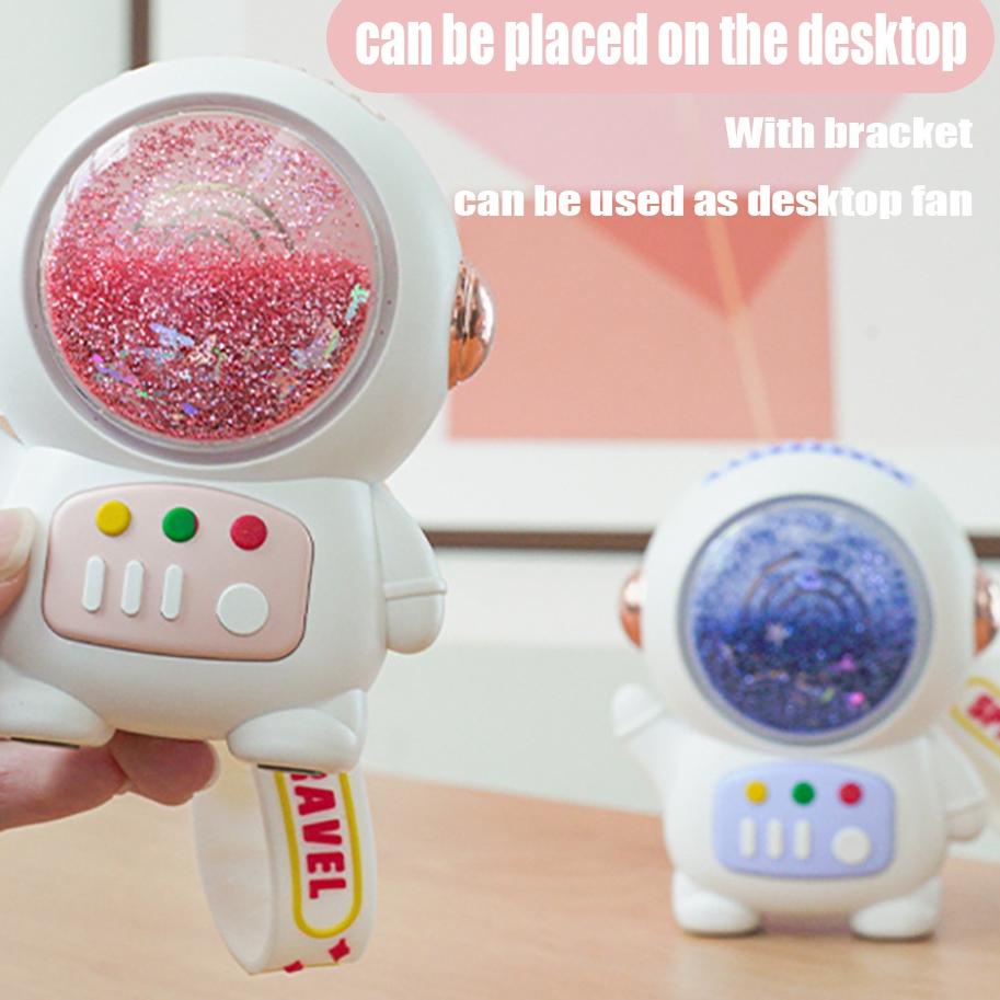 Obral Hemat Astronaut Cute Fan Kipas Angin Mini Portable Karakter Kipas Astronot Kapasitas Besar USB Charge 2-Speed Angin Kencang