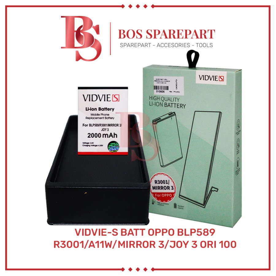 VIDVIE-S BATERAI OPPO BLP589 / R3001 / A11W / MIRROR 3 / JOY 3 ORI 100 / BATTERY / BATRE