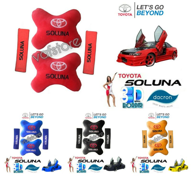BANTAL MOBIL/TOYOTA SOLUNA/SANDARAN PENYANGGA LEHER/BANTAL SET/INTERIOR MOBIL