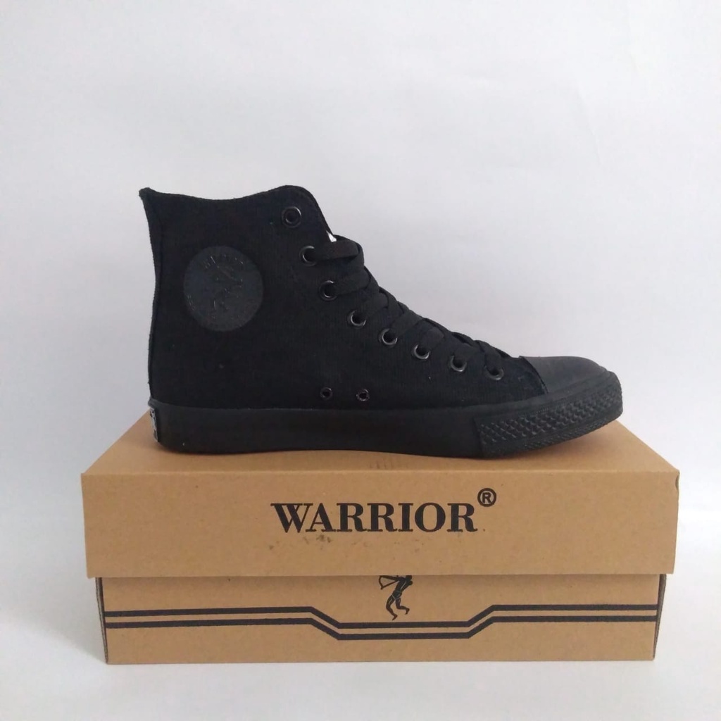 Sepatu Warrior Full Black/Full Hitam/Sepatu Sekolah Anak