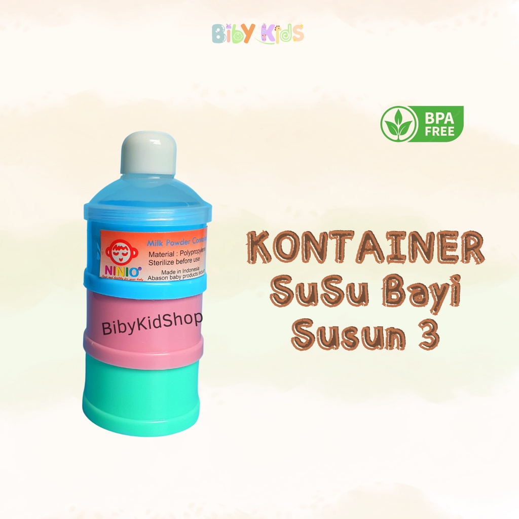 Kontainer Susu Bayi Murah Susun 3 Wadah Susu Bubuk Anak Perlengkapan Makan Baby Newborn