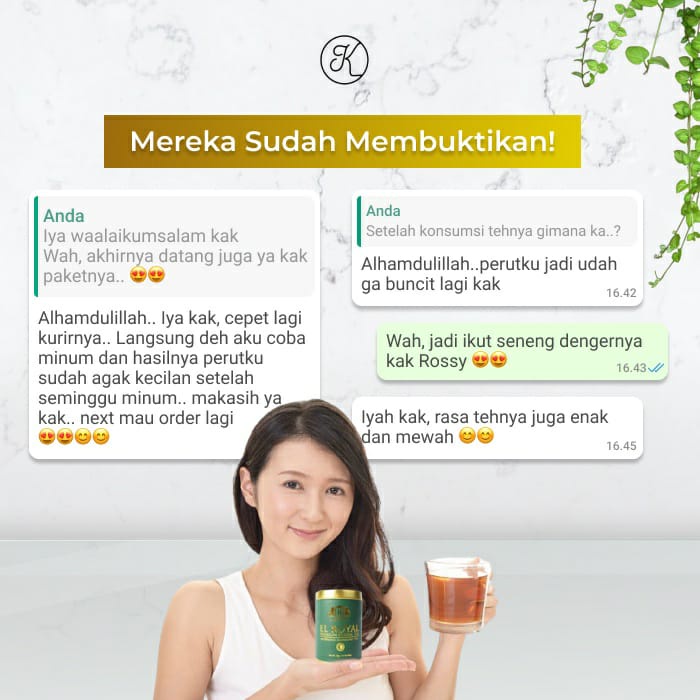 [GARANSI ORIGINAL] EL ROYAL PREMIUM HERBAL TEA - Teh Herbal Pelangsing Perut - Morning Slimming Tea - Night Slimming Tea BISA COD