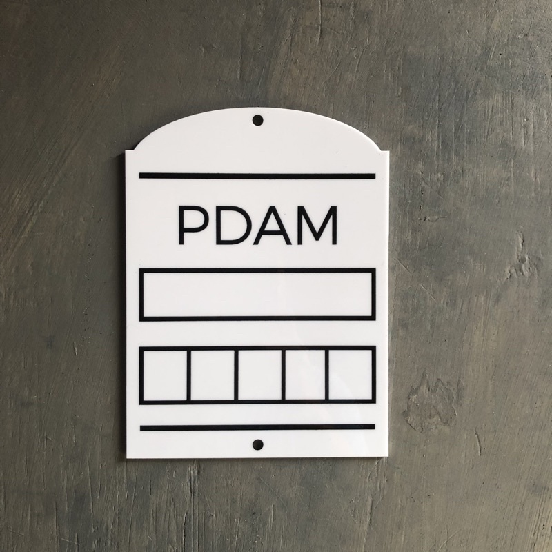 Papan Akrilik Tulis Meteran PDAM / Board Acrylic PDAM or PLN
