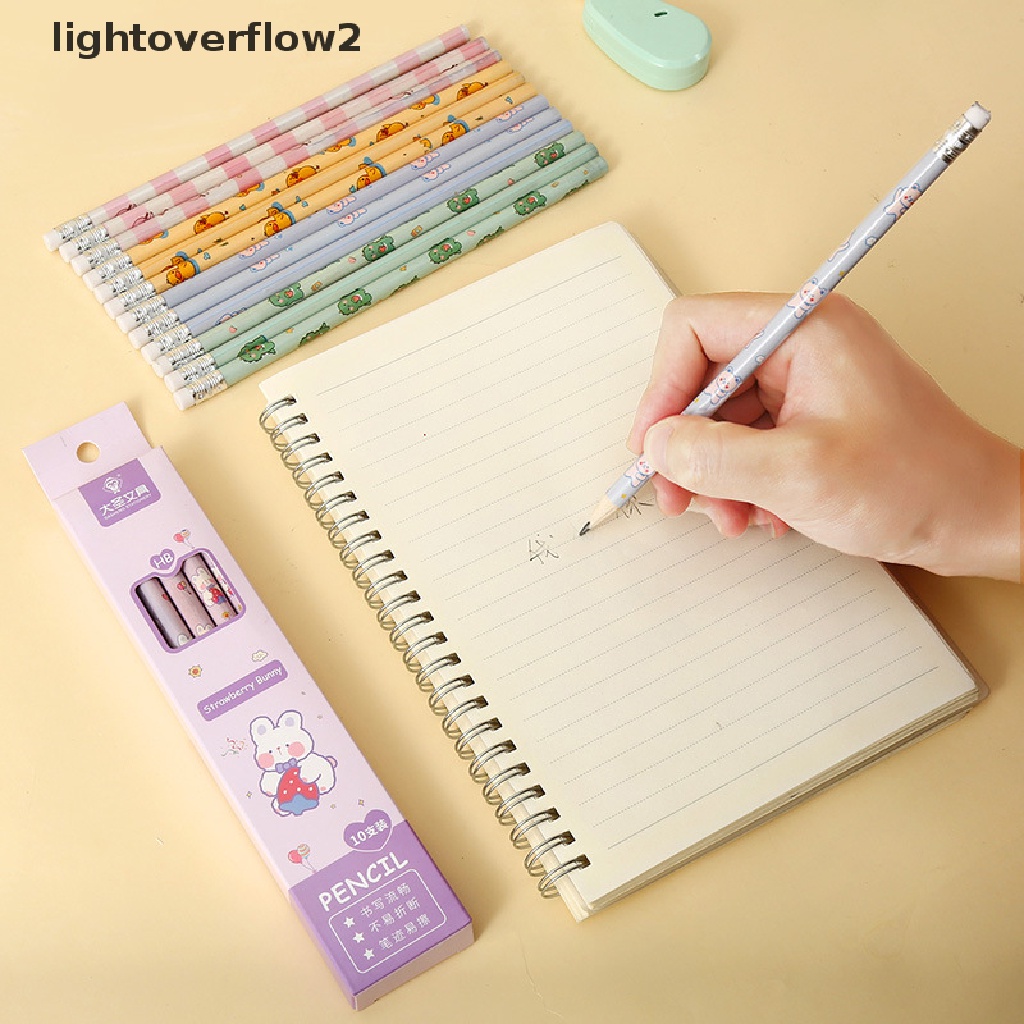 (lightoverflow2) 10pcs / Set Pensil HB Motif Kartun Lucu Untuk Hadiah Ulang Tahun Anak Tk