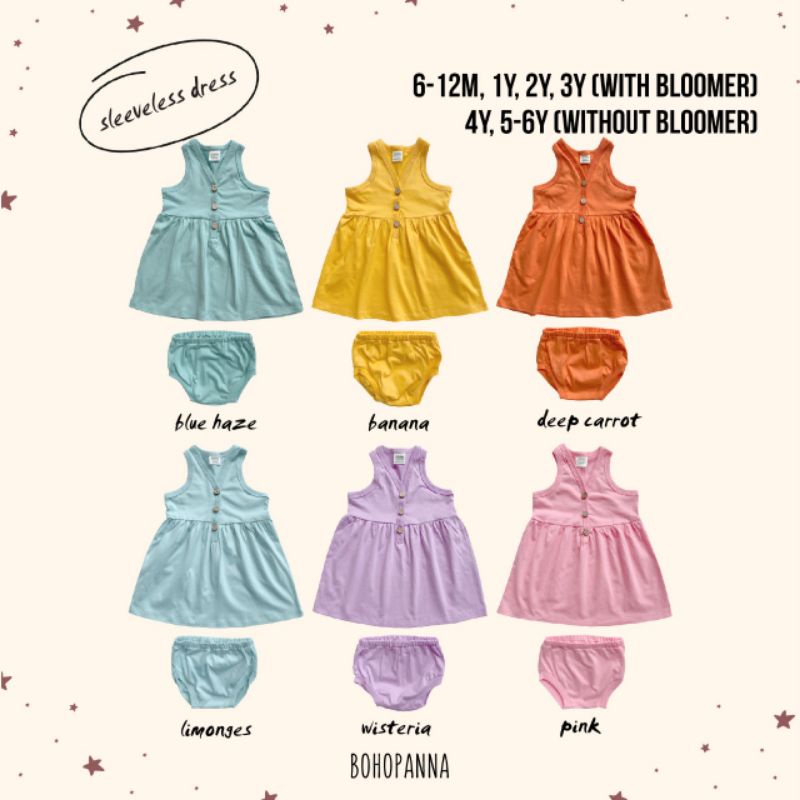 BOHOPANNA - SLEEVELESS DRESS BOHOPANNA - DRESS BAYI - DRESS ANAK