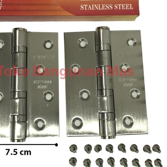 Engsel Pintu 4" STAINLESS SUS-304 Virenzzo ENGSEL JENDELA PINTU