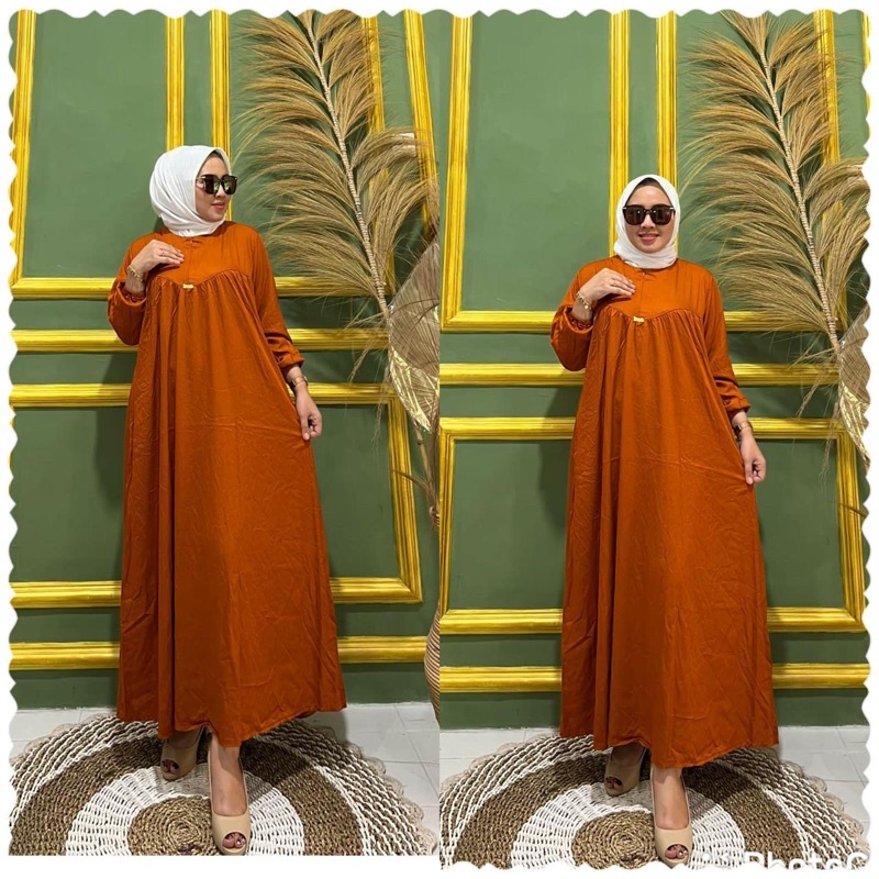 BISA COD || Gamis D’LIA Rayon Twill Free Scrunchie