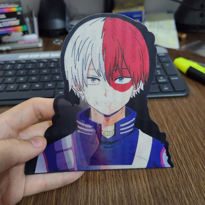 

STIKER 3D MOTION LENTICULAR ANIME - D0139 - Hero Academia - Todoroki