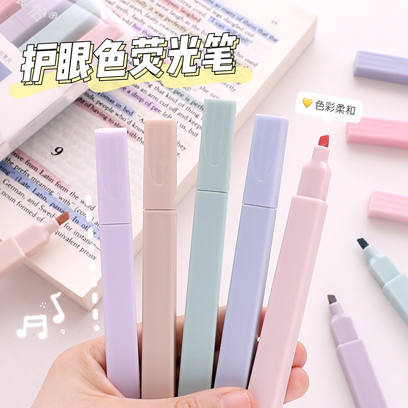 PAOPAO Highlighter Spidol Set 6 Colour Warna Marker Pastel Cute