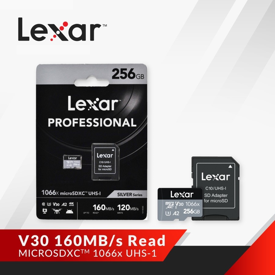 Lexar Micro SD Profesional 256GB 1066x 160Mbps MicroSDHC MicroSD