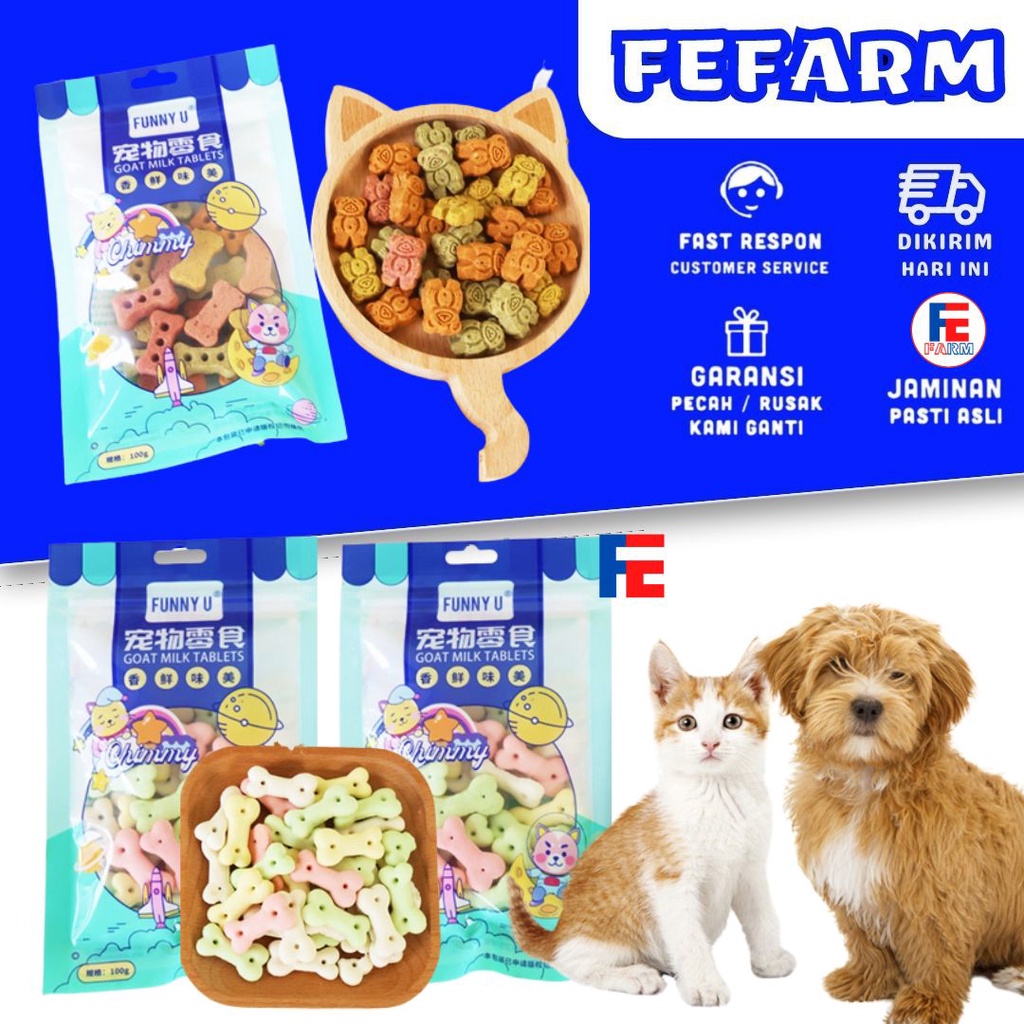 Snack Biskuit Cemilan Puppy Anjing Dog Treat Cemilan Dog Snack Biscuit Anjing 100gram FEFARM