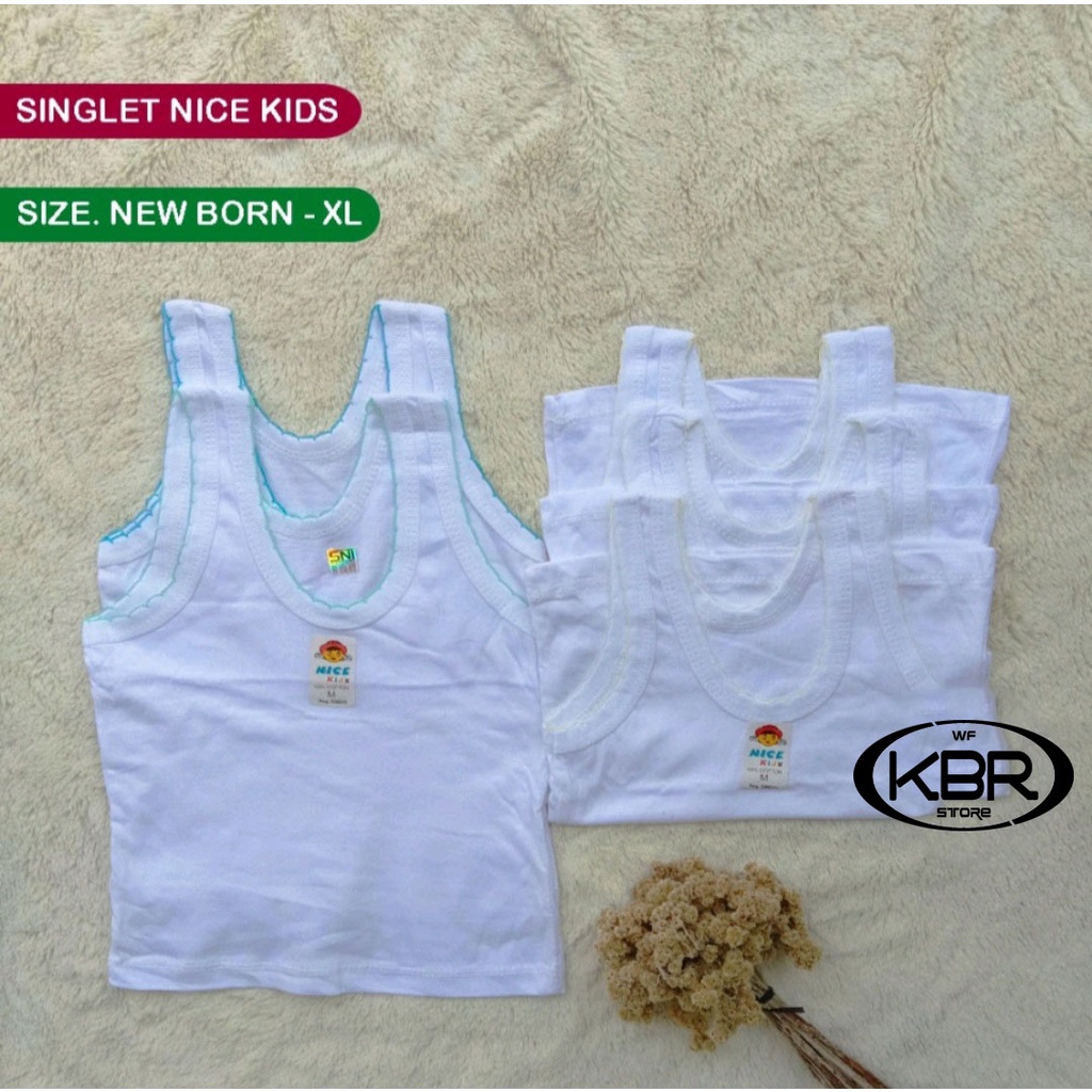 Grosir [ 1 pc 3 pcs - 6 Pcs ] SINGLET NICE KIDS | kaos dalam nice kids | singlet anak / singlet anak-anak / wf store