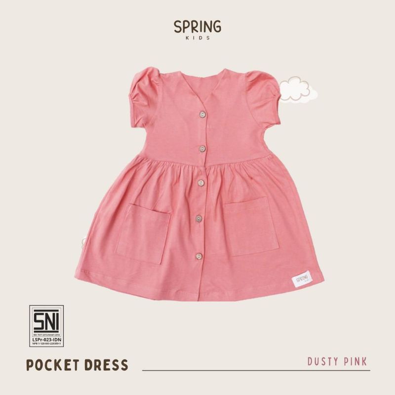 SPRING KIDS - POCKET DRESS - DRESS ANAK PEREMPUAN - DRESS ANAK - DRESS BAYI