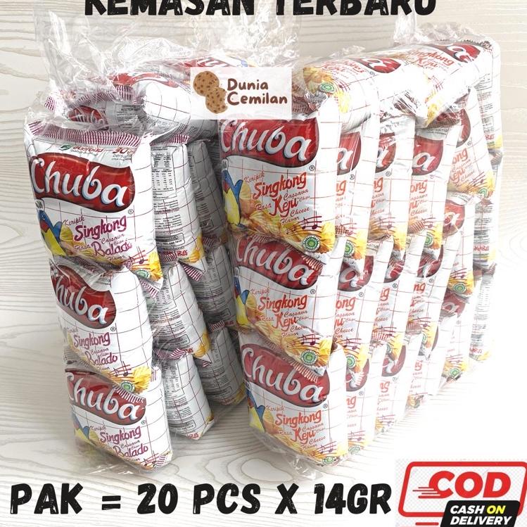 

Stok baru--[TERMURAH!] Chuba Keripik Singkong Jadul 1PAK (20pcsX14gr) - Singkong Keju / Balado