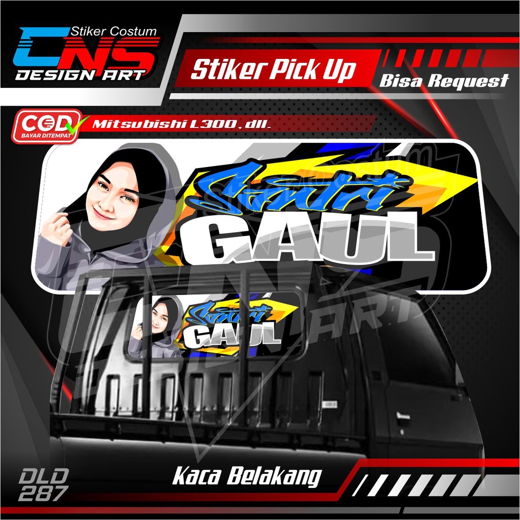 Stiker Decal Kaca Kabin Belakang SANTRI GAUL all Pick Up L300, Futura/T120ss. New Carry, Granmax, Dl