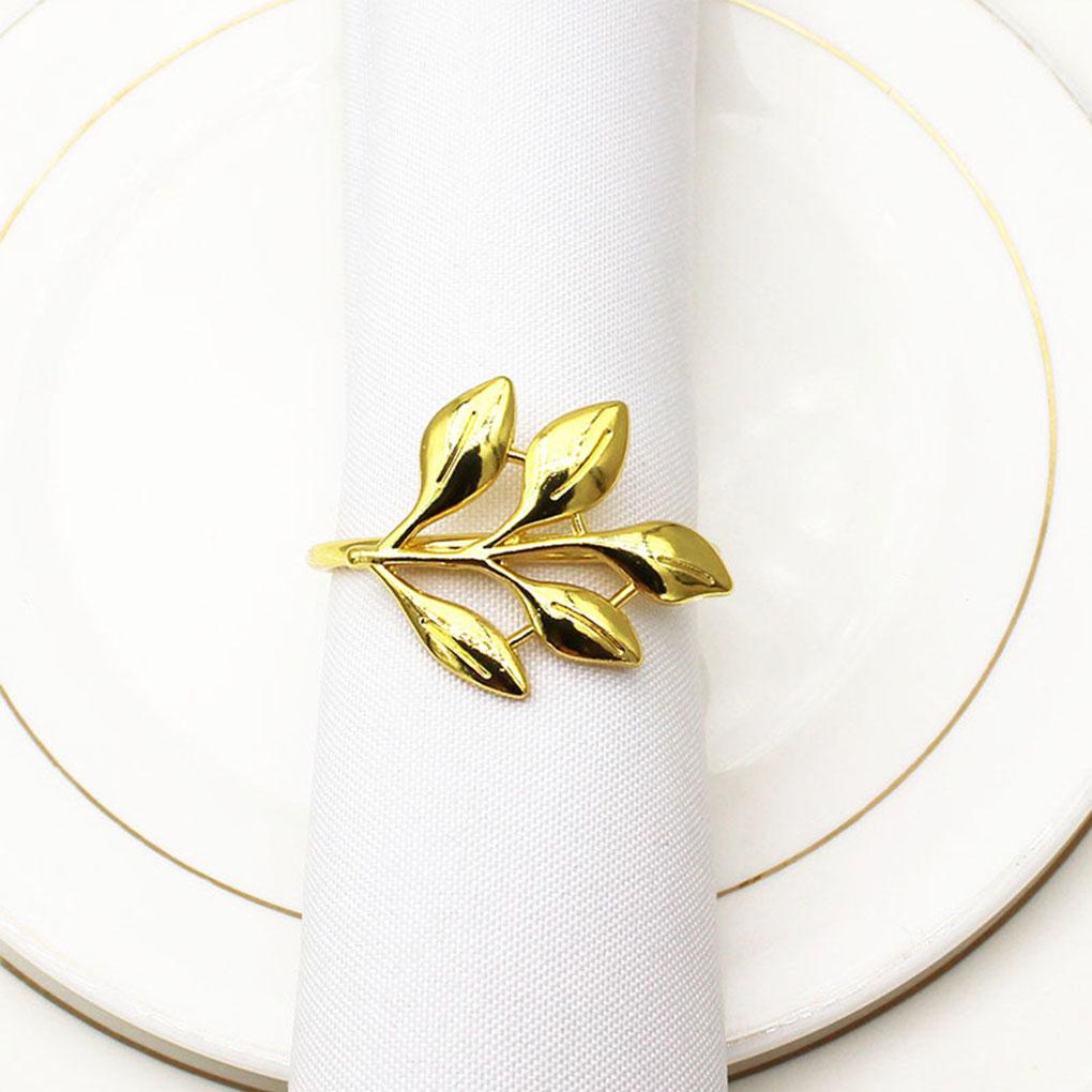 Serbet Valentine Lapis Desain Daun Gesper Holders Napkin Rings Dekorasi Setelan Meja Untuk Penggunaan Sehari-Hari Perlengkapan Pesta