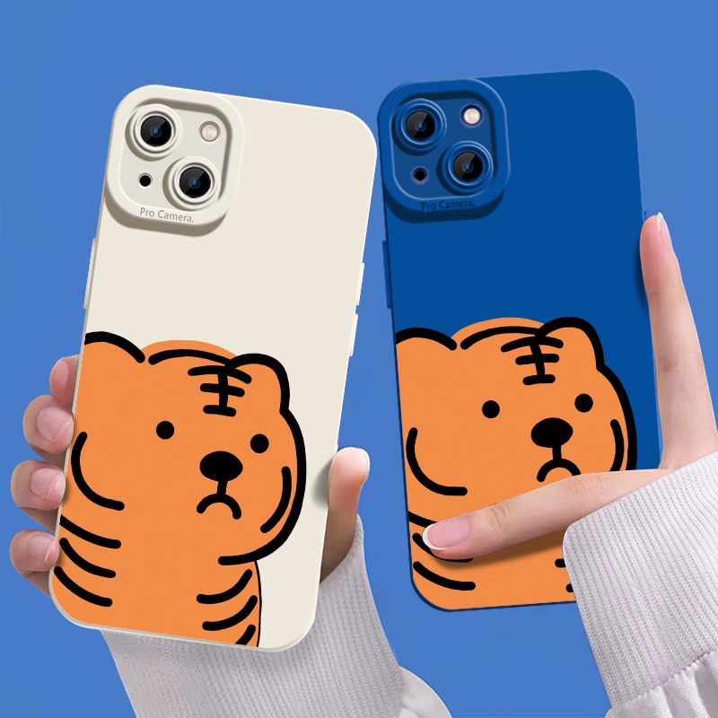Soft Case Silikon TPU Motif Harimau Untuk IPhone 14 13 12 11 Pro X XR XS Max Plus