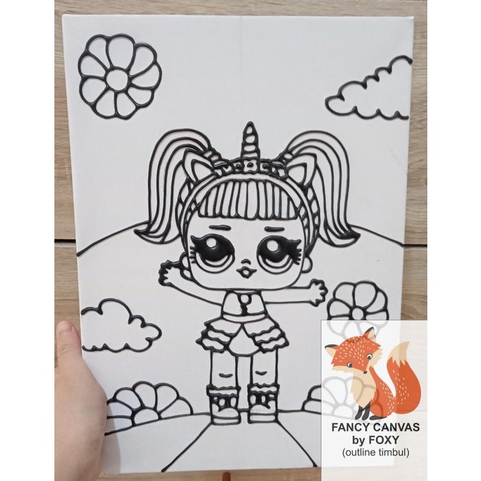 

kanvas lukis anak gambar LOL surprise bando unicorn