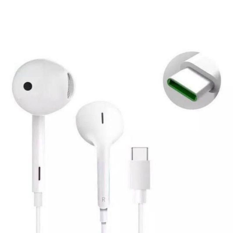 Hansfree HF OPPO ORI cabutan Kabel Type-C Jack Earphone headset socket ori