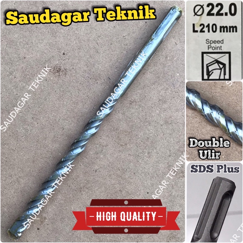 SDS Plus 22mm X 210mm Mata Bor Beton Tembok SDS + 22 mm Panjang 210 mm