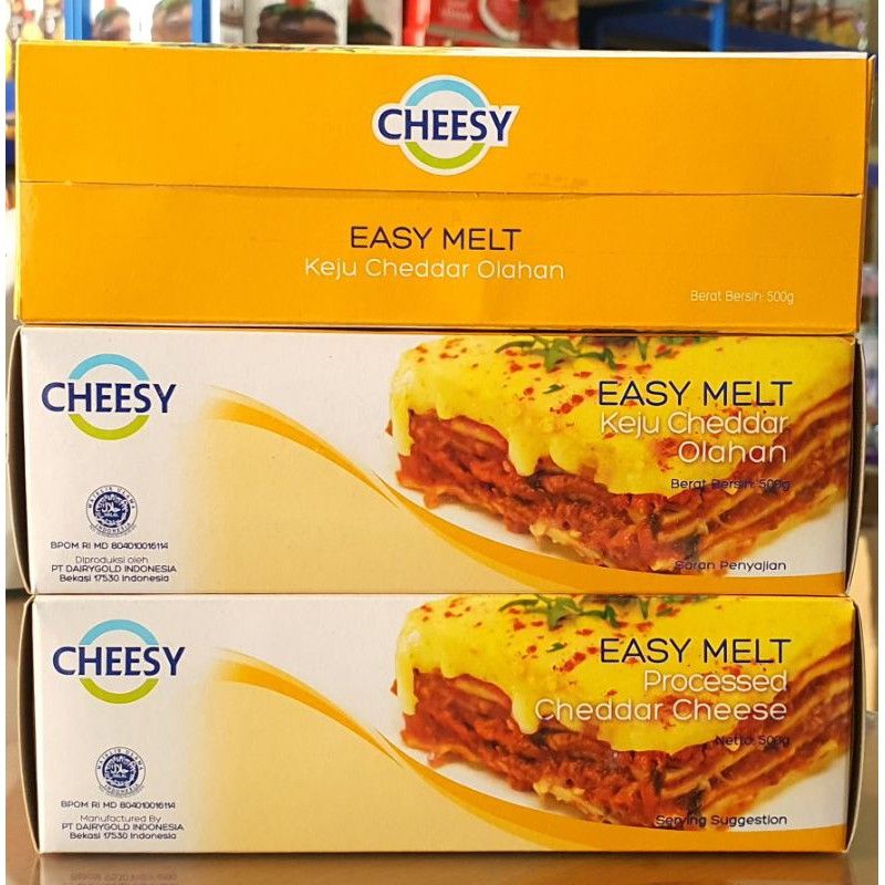 

Cheesy Easy Melt 500gr/Keju Meleleh/Keju Molor/Keju Pizza/Keju Isian Roti