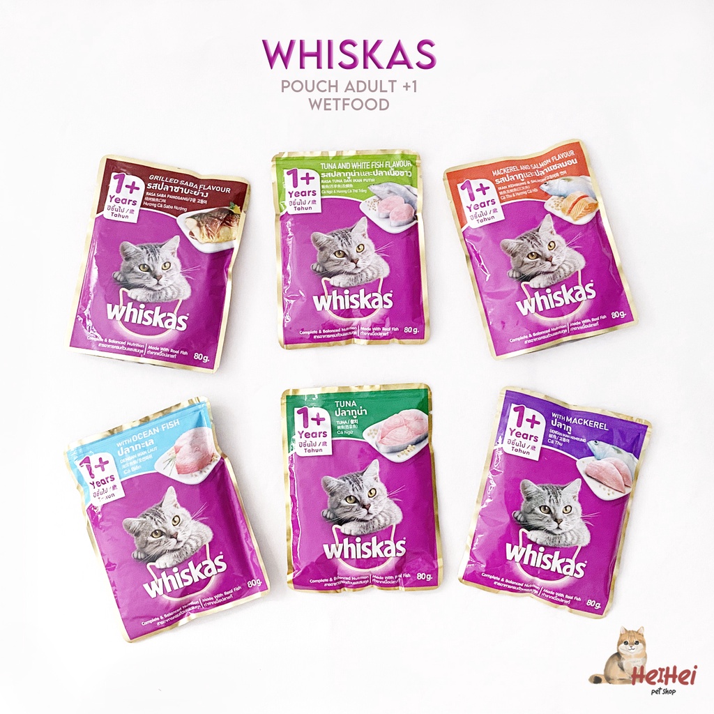 Whiskas Adult Pouch 80 gr - Promo Makanan Basah Kucing Cat Wetfood Murah