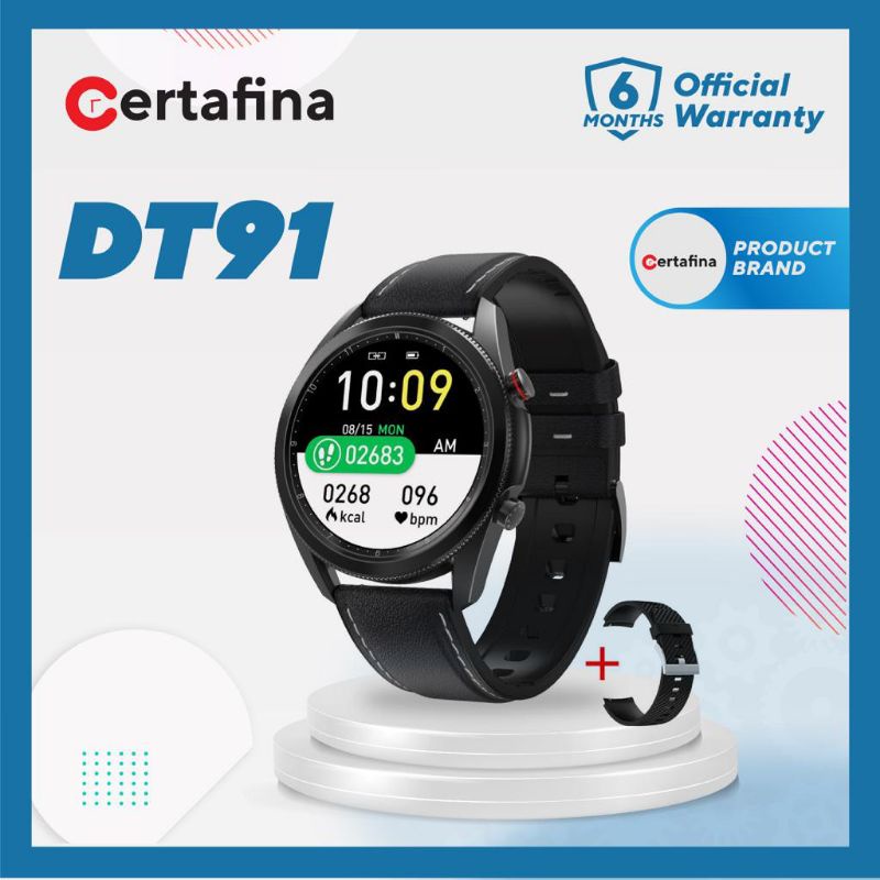 New (Free Strap) Certafina DT91 Smart Watch Panggilan Telepon Bluetooth Pria