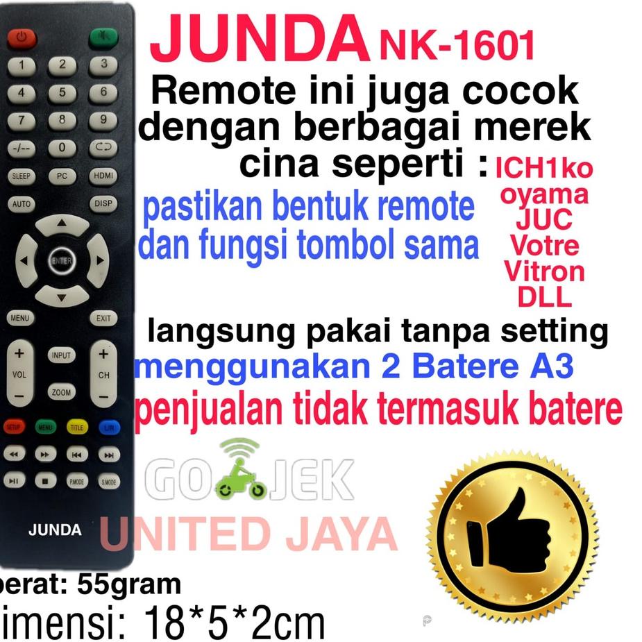 Lihat Disini--REMOTE LED TV CINA REMOTE TV LED NIKO JUNDA NK-1601