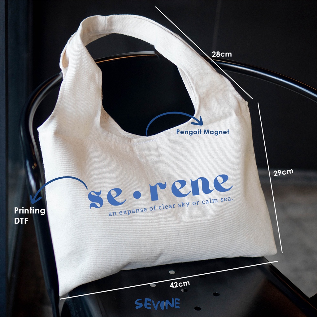 Sevine Tote Bag Kanvas Bonnie Tas Wanita Kuliah Fashion Laptop Totebag Quotes Motivation Aesthetic Vintage Pastel Retro - MB