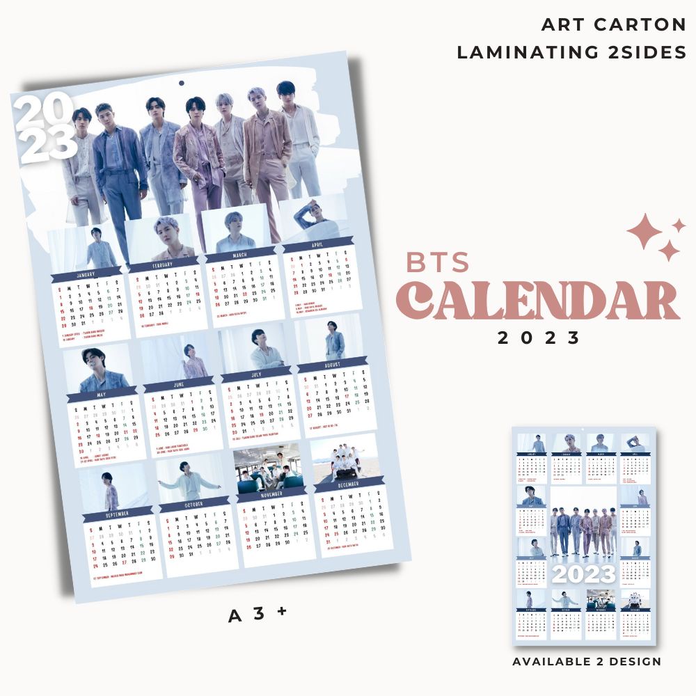 2023 KALENDER BTS KPOP + LAMINASI 2SISI IDOL KOREA MURAH UNOFFICIAL RM JIN SUGA JHOPE JIMIN V JUNGKOOK READY STOCK !