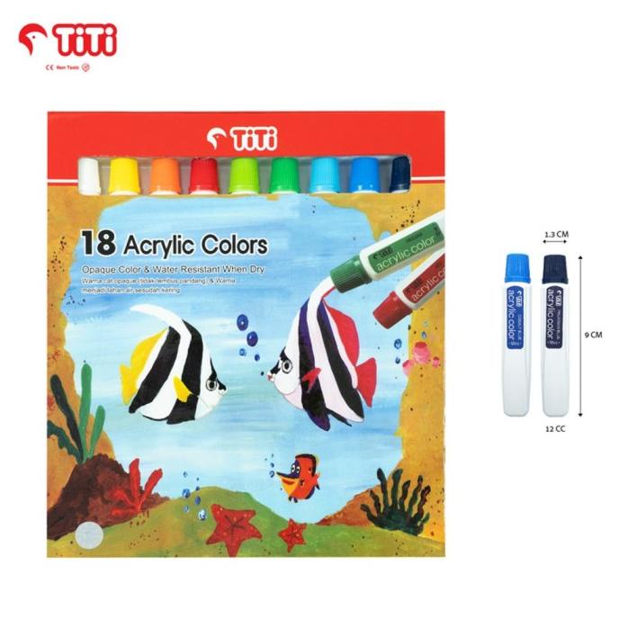 

SET 18 WARNA CAT AKRILIK TITI ACRYLIC PAINT Non COD