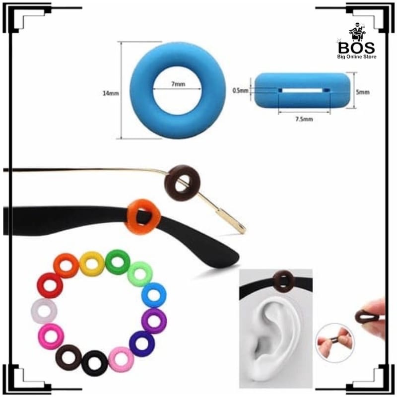 BOS - EARHOOK PENGAIT KACA MATA SILIKON BULAT 1pasang = 2pcs | KARET KACAMATA GLASSES