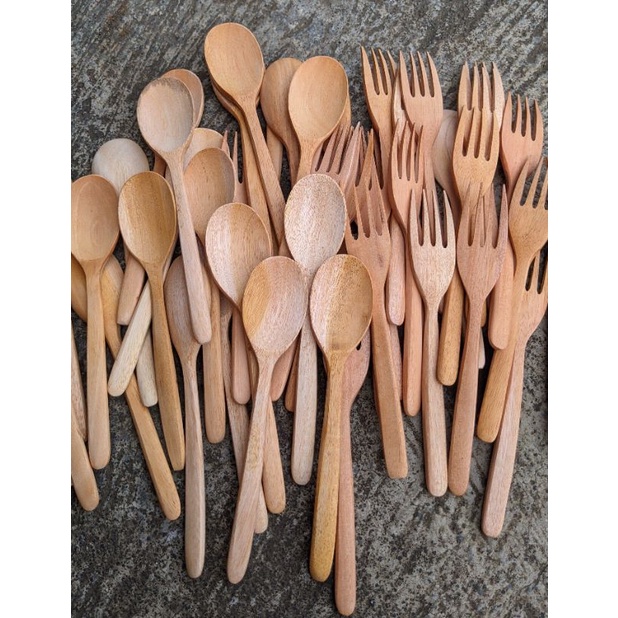 Sendok garpu set / sendok kayu / garpu kayu / souvenir