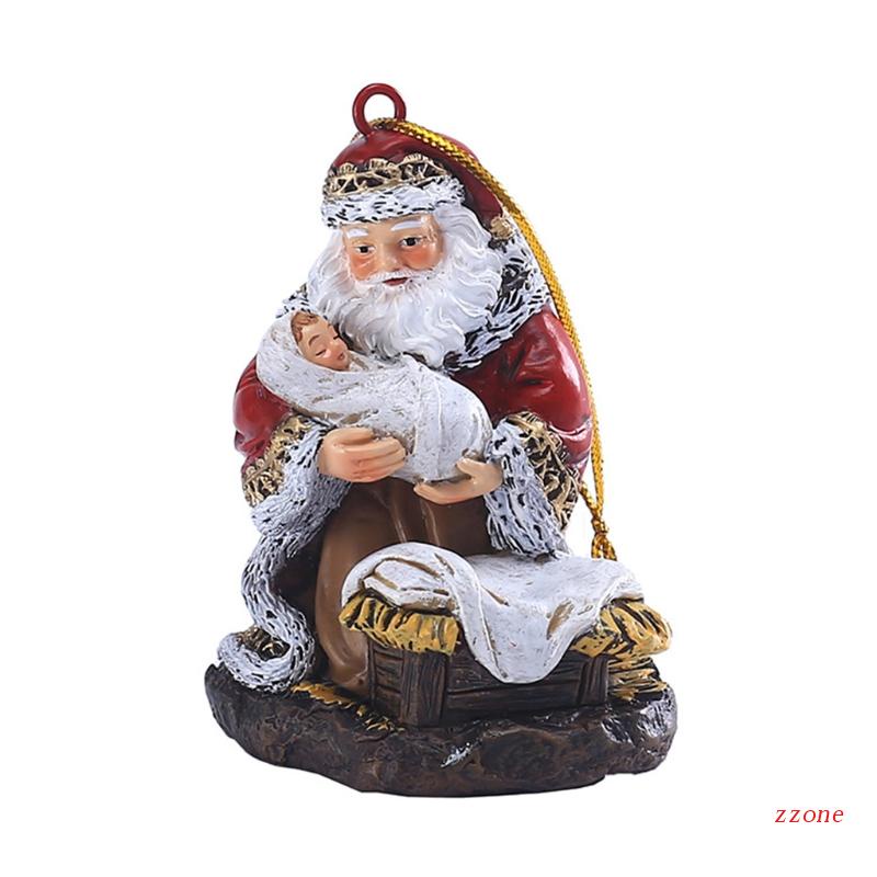 Ornamen Gantung Bentuk Santa Claus Bahan Resin Untuk Dekorasi Pohon Natal