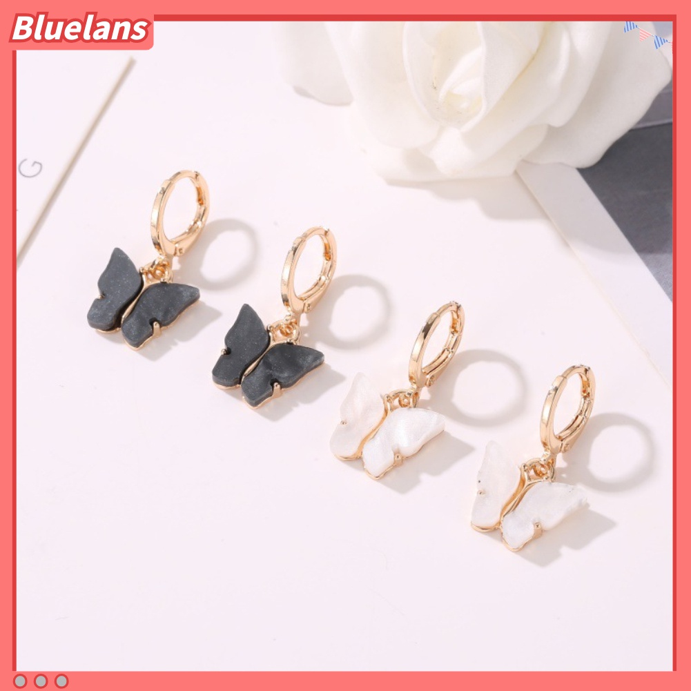 Anting Juntai Bentuk Kupu-Kupu Bahan Akrilik Warna Permen Untuk Wanita