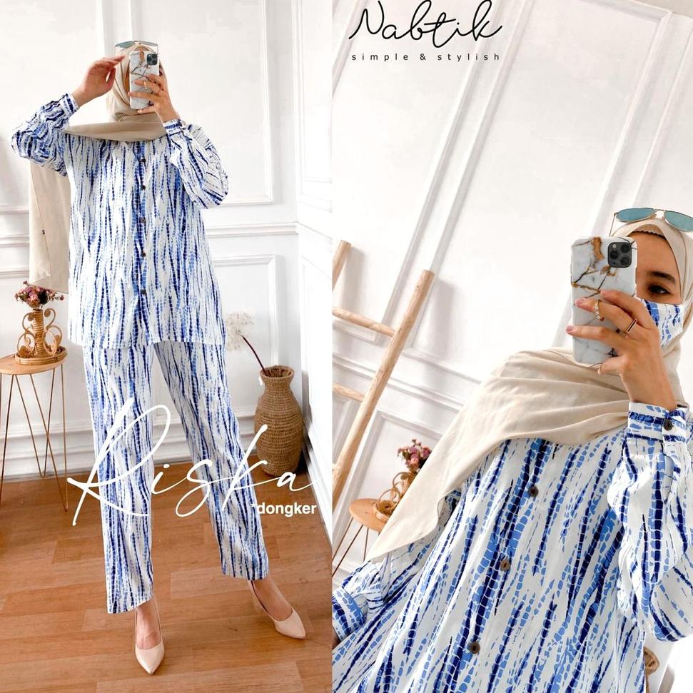 Setelan Baju Original Nabtik Solo Riska Set Rayon Jumbo Premium Caroline Set Picture ◦ GHA.18Oc22ᴶ
