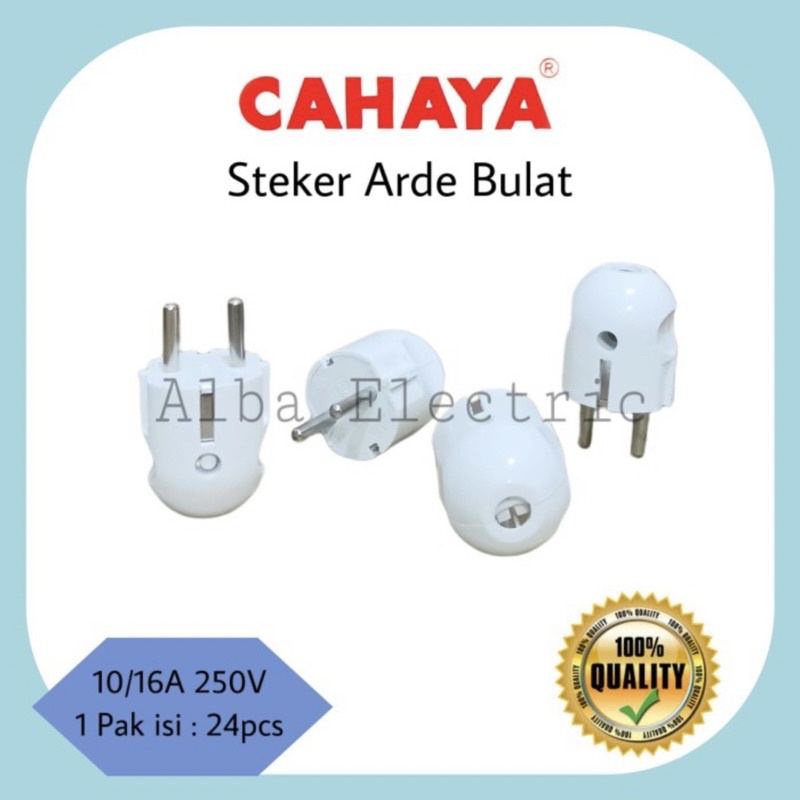 Steker Arde CAHAYA Kepala Colokan Bulat Listrik Putih SNI SC-301