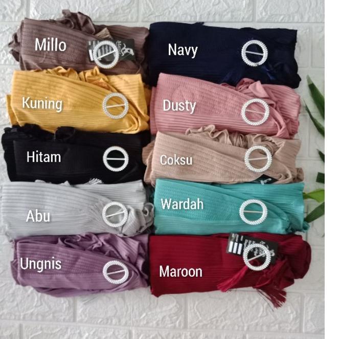 JILBAB SEGITIGA INSTAN PLISKET PET GOTIK JAMBUL/BERGO PLISKET GOTIK/JILBAB REMPEL KRIWIL ORI MAZEA [