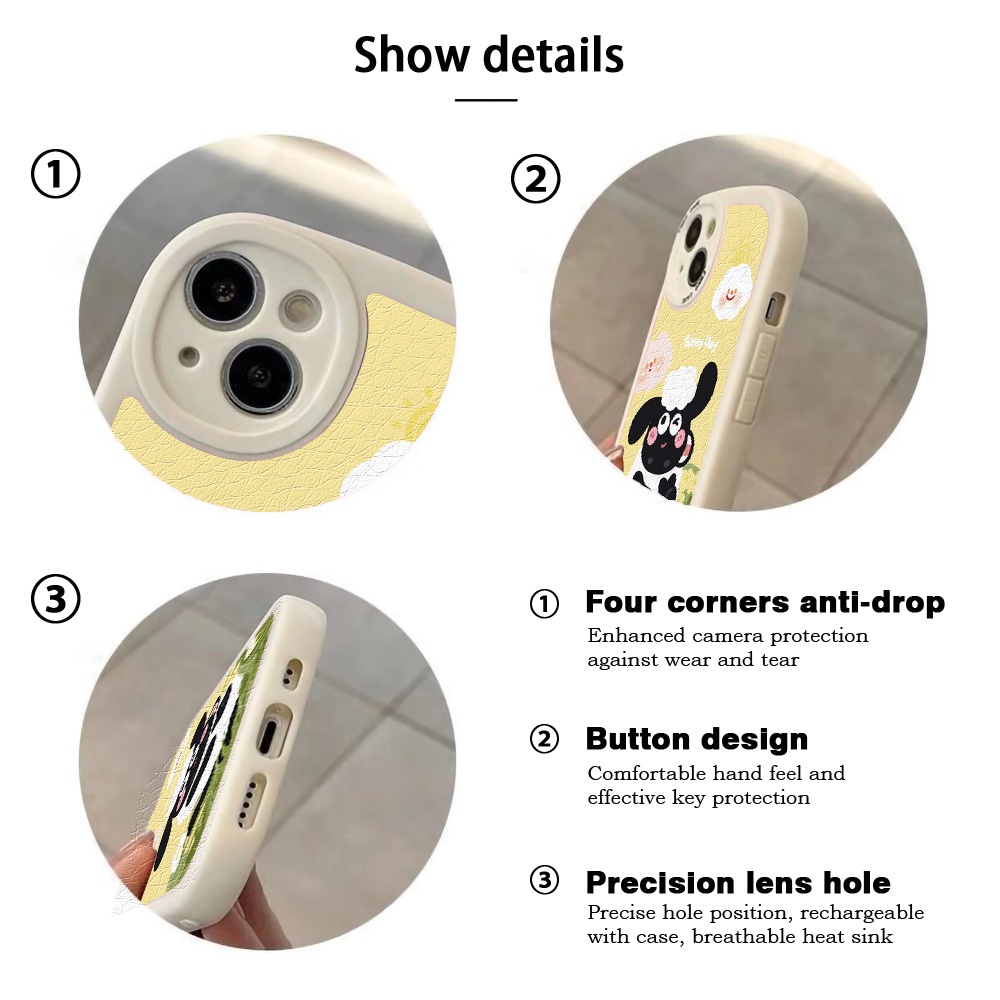 Case Pelindung Lensa Bulat Motif Domba Bahan Silikon Untuk iPhone 11 12 13 14 Pro Max X XS Max XR 7 8 14 Plus SE 2020 2022