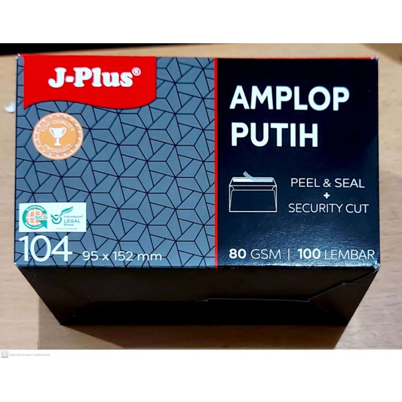 

(1 pak ) Amplop Putih 104 /Jplus 104-80gr /Amplop berperekat /Amplop uang